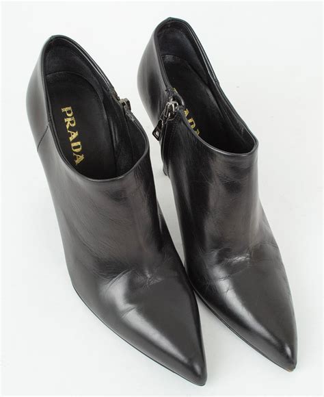 prada black leather side zip boots|prada ankle boots women's.